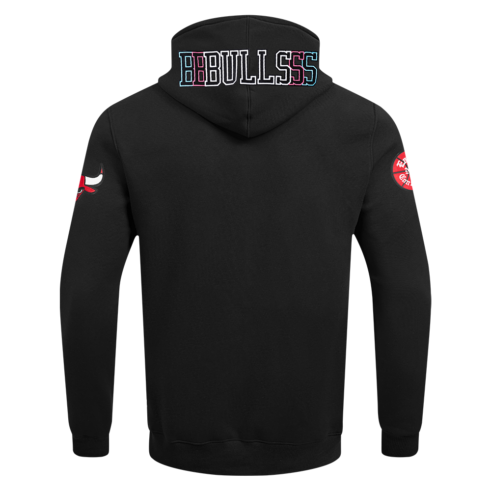 NBA CHICAGO BULLS ECHO LOGO CHANDAIL À CAPUCHON EN MOLLETON POUR HOMME (NOIR)