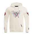 NBA CHICAGO BULLS ECHO LOGO MEN'S FLEECE PULLOVER HOODIE (EGGSHELL)