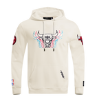 NBA CHICAGO BULLS ECHO LOGO MEN'S FLEECE PULLOVER HOODIE (EGGSHELL)