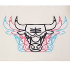 NBA CHICAGO BULLS ECHO LOGO MEN'S FLEECE PULLOVER HOODIE (EGGSHELL)