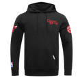 NBA CHICAGO BULLS SOUVENIR MEN'S FLEECE PULLOVER HOODIE (BLACK)