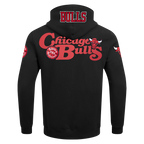 NBA CHICAGO BULLS SOUVENIR MEN'S FLEECE PULLOVER HOODIE (BLACK)