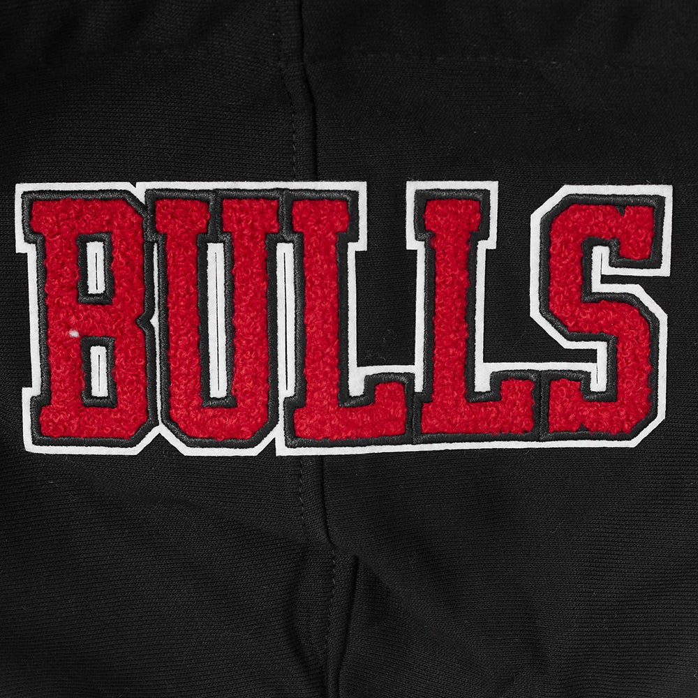 NBA CHICAGO BULLS SOUVENIR MEN'S FLEECE PULLOVER HOODIE (BLACK)