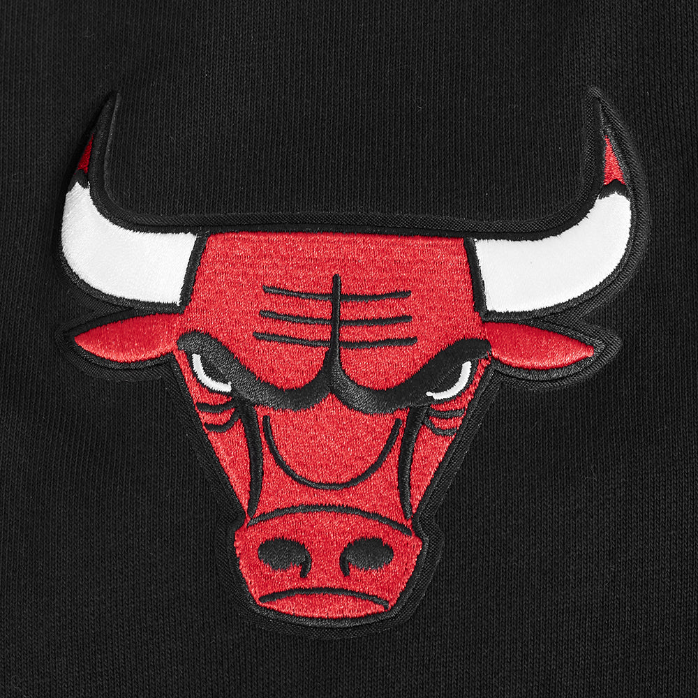 NBA CHICAGO BULLS SOUVENIR MEN'S FLEECE PULLOVER HOODIE (BLACK)