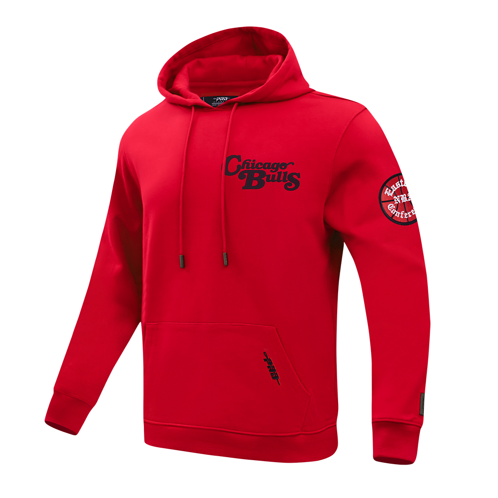 NBA CHICAGO BULLS SOUVENIR MEN'S FLEECE PULLOVER HOODIE (RED)