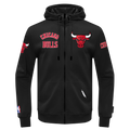 NBA CHICAGO BULLS CLASSIC WIND SUIT CHANDAIL À CAPUCHON TISSÉ À GLISSIÈRE POUR HOMME (NOIR)