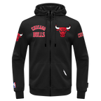 NBA CHICAGO BULLS CLASSIC WIND SUIT CHANDAIL À CAPUCHON TISSÉ À GLISSIÈRE POUR HOMME (ROUGE)