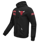 NBA CHICAGO BULLS CLASSIC WIND SUIT CHANDAIL À CAPUCHON TISSÉ À GLISSIÈRE POUR HOMME (ROUGE)