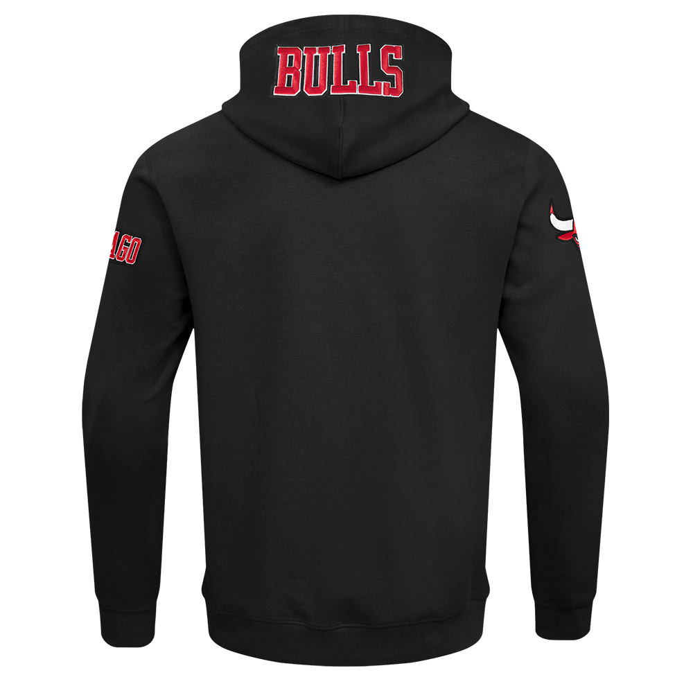NBA CHICAGO BULLS CLASSIC WIND SUIT CHANDAIL À CAPUCHON TISSÉ À GLISSIÈRE POUR HOMME (NOIR)