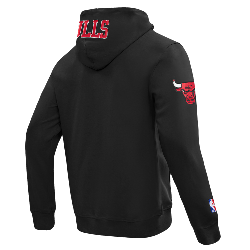 NBA CHICAGO BULLS CLASSIC WIND SUIT CHANDAIL À CAPUCHON TISSÉ À GLISSIÈRE POUR HOMME (NOIR)