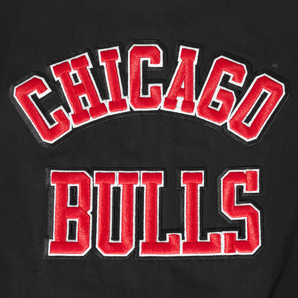 NBA CHICAGO BULLS CLASSIC WIND SUIT CHANDAIL À CAPUCHON TISSÉ À GLISSIÈRE POUR HOMME (NOIR)