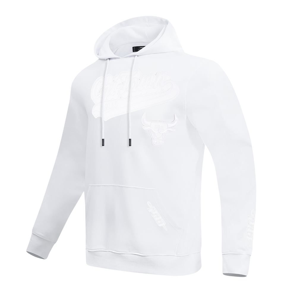 NBA CHICAGO BULLS WHITE OUT CHANDAIL À CAPUCHON EN MAILLE DOUBLE POUR HOMME (BLANC)
