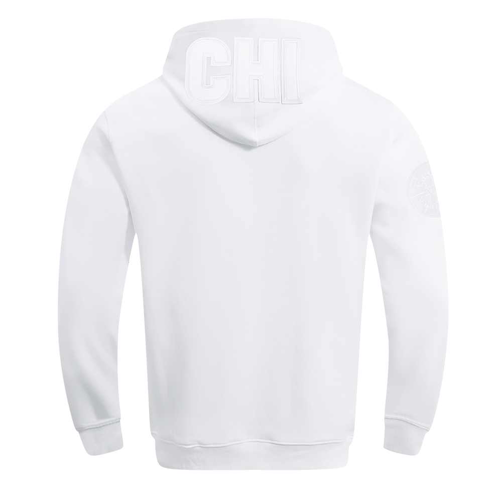 NBA CHICAGO BULLS WHITE OUT CHANDAIL À CAPUCHON EN MAILLE DOUBLE POUR HOMME (BLANC)