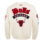 NBA CHICAGO BULLS BEST OF MEN'S DROP SHOULDER FLC CREWNECK (EGGSHELL)