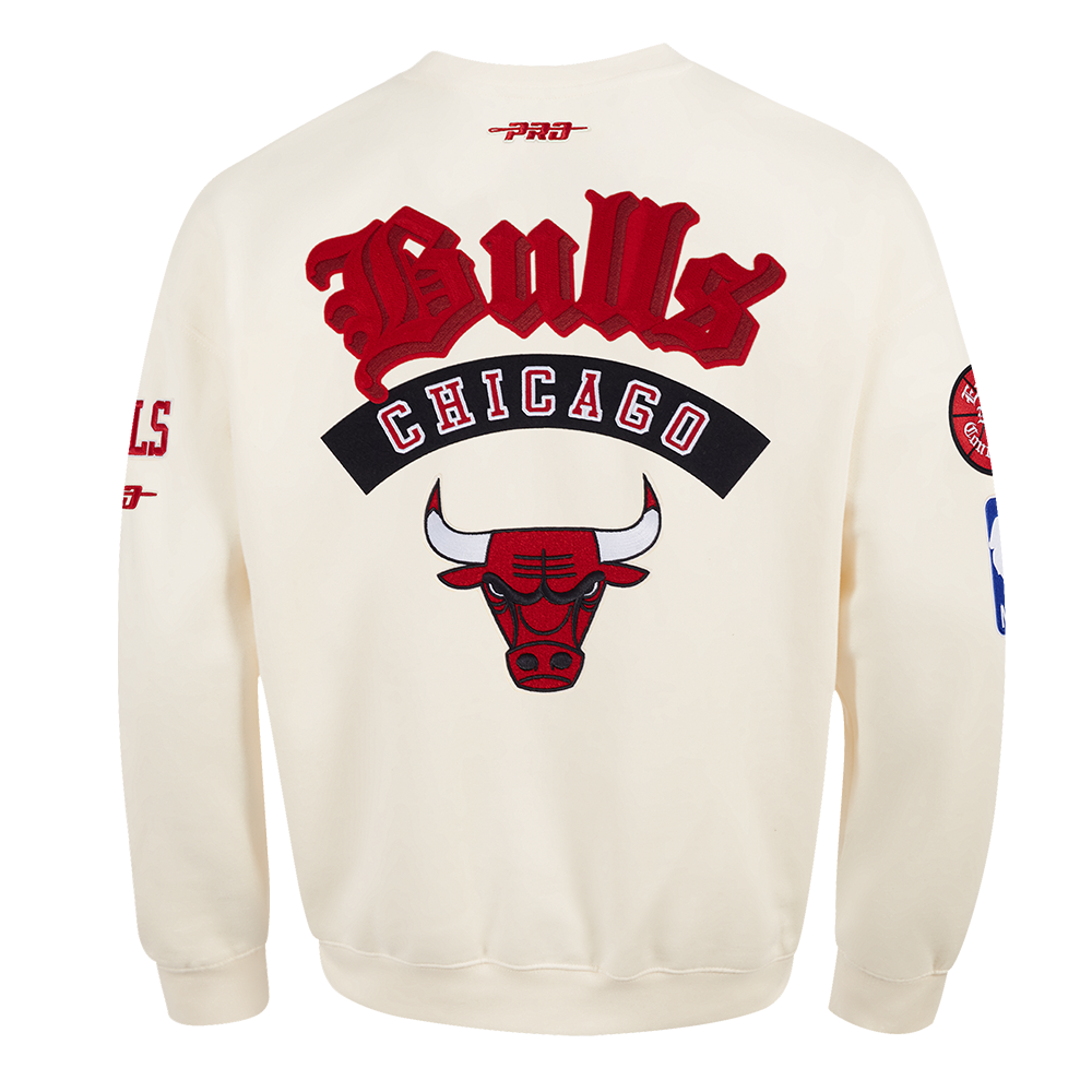 NBA CHICAGO BULLS BEST OF MEN'S DROP SHOULDER FLC CREWNECK (EGGSHELL)