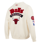 NBA CHICAGO BULLS BEST OF MEN'S DROP SHOULDER FLC CREWNECK (EGGSHELL)