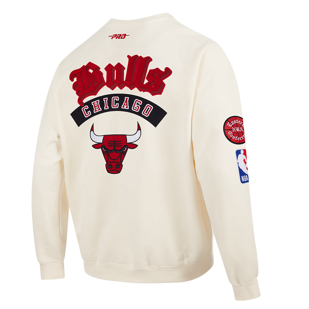 NBA CHICAGO BULLS BEST OF MEN'S DROP SHOULDER FLC CREWNECK (EGGSHELL)