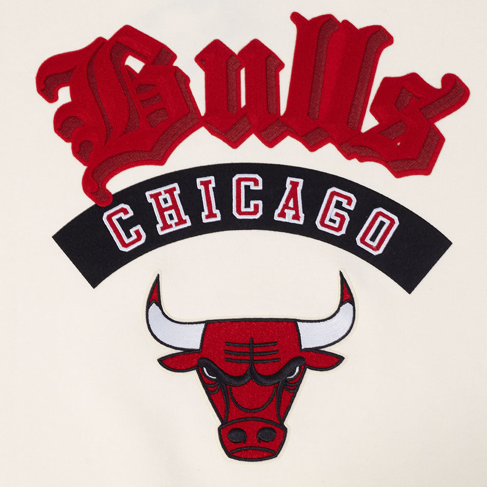 NBA CHICAGO BULLS BEST OF MEN'S DROP SHOULDER FLC CREWNECK (EGGSHELL)