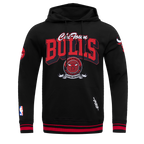 NBA CHICAGO BULLS TEAM BADGE MEN'S RIB FLC PO HOODIE (BLACK/RED/BLACK)