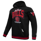 NBA CHICAGO BULLS TEAM BADGE MEN'S RIB FLC PO HOODIE (BLACK/RED/BLACK)