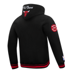 NBA CHICAGO BULLS TEAM BADGE MEN'S RIB FLC PO HOODIE (BLACK/RED/BLACK)