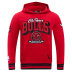 NBA CHICAGO BULLS TEAM BADGE CHANDAIL À CAPUCHON EN MOLLETON CÔTELÉ POUR HOMME (ROUGE/NOIR)