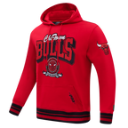 NBA CHICAGO BULLS TEAM BADGE CHANDAIL À CAPUCHON EN MOLLETON CÔTELÉ POUR HOMME (ROUGE/NOIR)