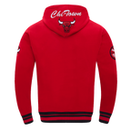 NBA CHICAGO BULLS TEAM BADGE CHANDAIL À CAPUCHON EN MOLLETON CÔTELÉ POUR HOMME (ROUGE/NOIR)
