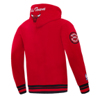 NBA CHICAGO BULLS TEAM BADGE CHANDAIL À CAPUCHON EN MOLLETON CÔTELÉ POUR HOMME (ROUGE/NOIR)