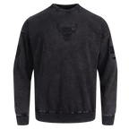 NBA CHICAGO BULLS WASHED CLASSIC CHANDAIL OUATÉ À COL ROND POUR HOMME (NOIR DÉLAVÉ)