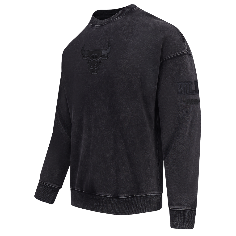 NBA CHICAGO BULLS WASHED CLASSIC CHANDAIL OUATÉ À COL ROND POUR HOMME (NOIR DÉLAVÉ)