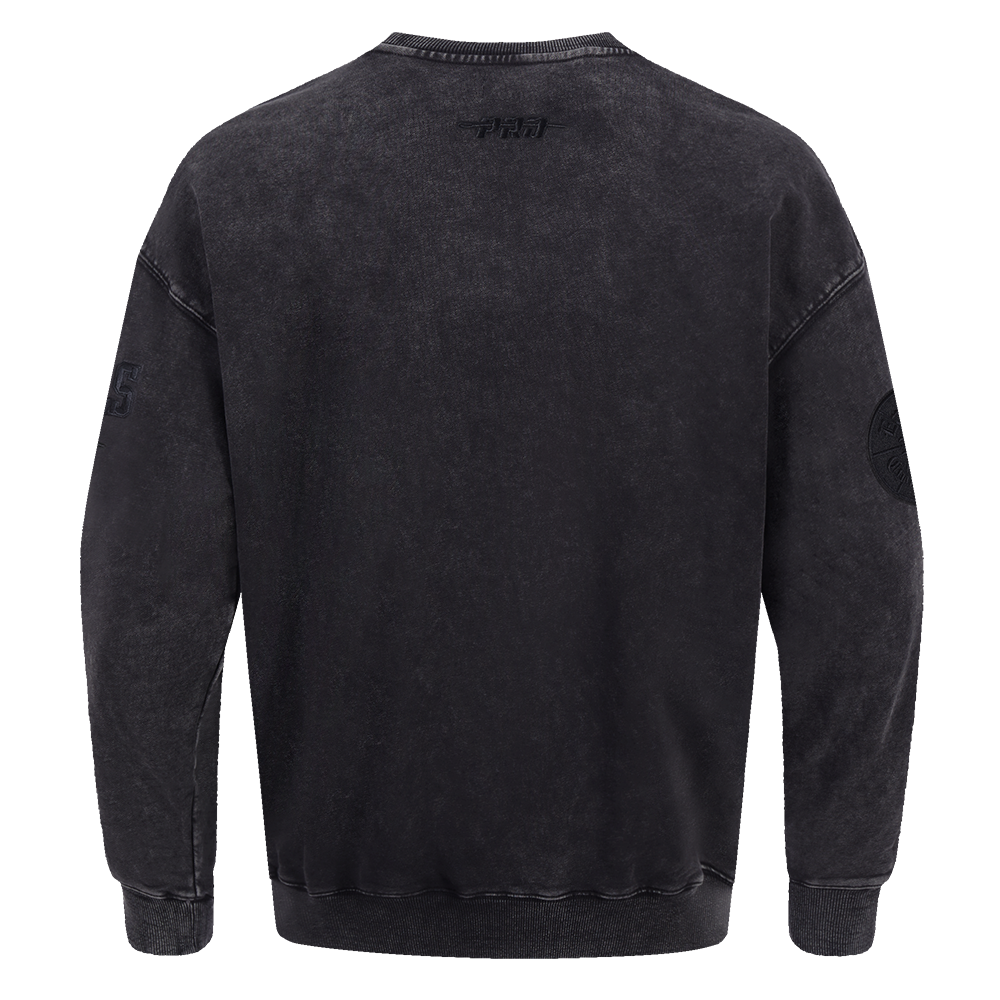 NBA CHICAGO BULLS WASHED CLASSIC CHANDAIL OUATÉ À COL ROND POUR HOMME (NOIR DÉLAVÉ)