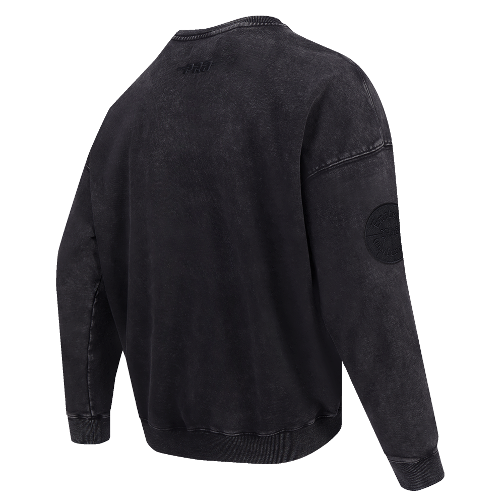 NBA CHICAGO BULLS WASHED CLASSIC CHANDAIL OUATÉ À COL ROND POUR HOMME (NOIR DÉLAVÉ)