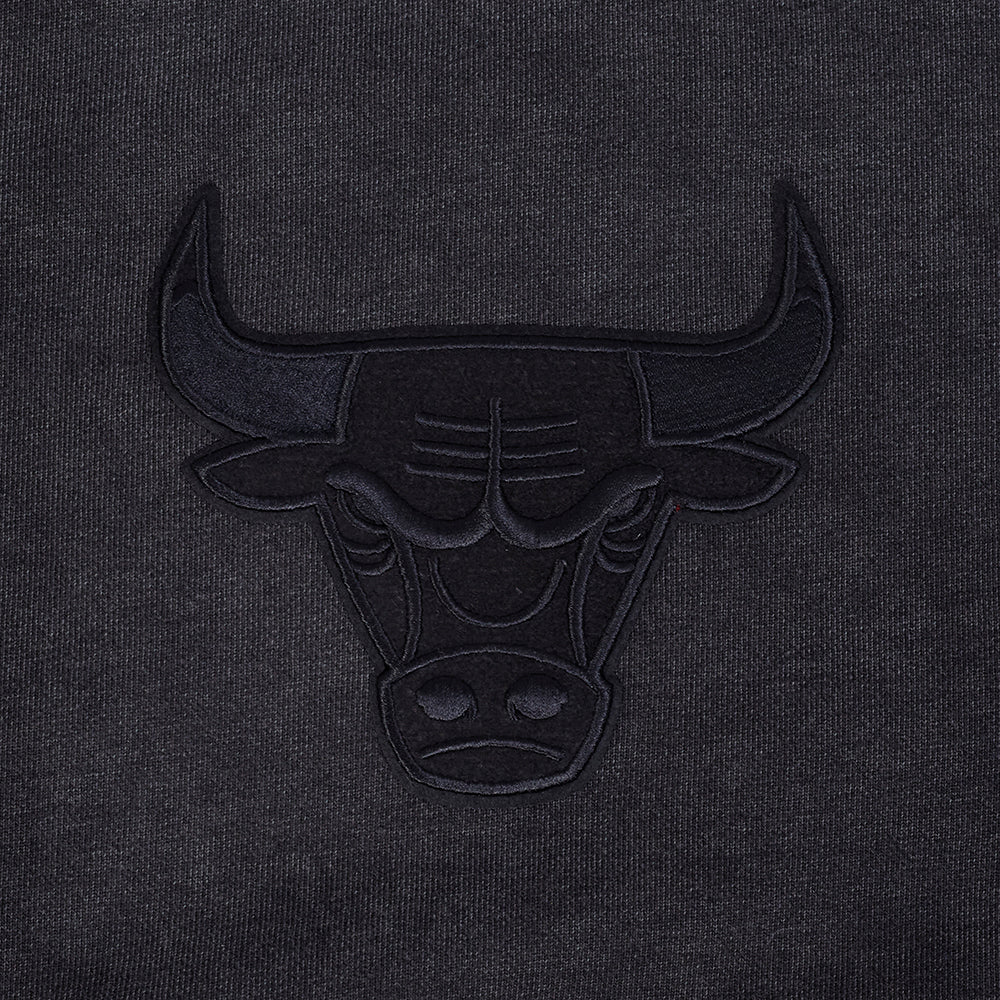 NBA CHICAGO BULLS WASHED CLASSIC CHANDAIL OUATÉ À COL ROND POUR HOMME (NOIR DÉLAVÉ)