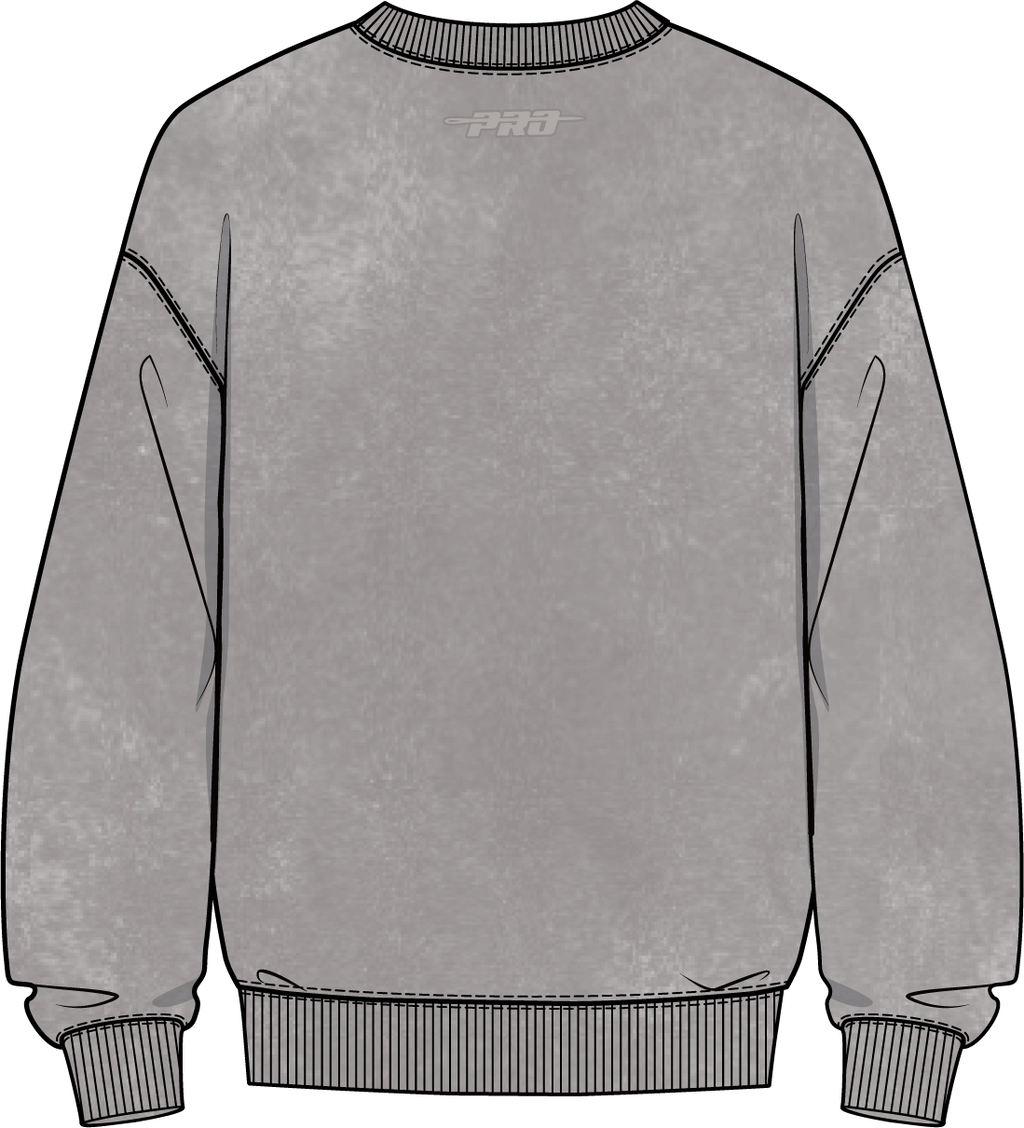 NBA CHICAGO BULLS WASHED CLASSIC MEN'S ENZYME WASH DROP SHOULDER FT CREWNECK (WASHED WARM SLATE)