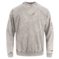 NBA CHICAGO BULLS WASHED CLASSIC MEN'S ENZYME WASH DROP SHOULDER FT CREWNECK (WASHED WARM SLATE)