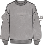NBA CHICAGO BULLS WASHED CLASSIC MEN'S ENZYME WASH DROP SHOULDER FT CREWNECK (WASHED WARM SLATE)