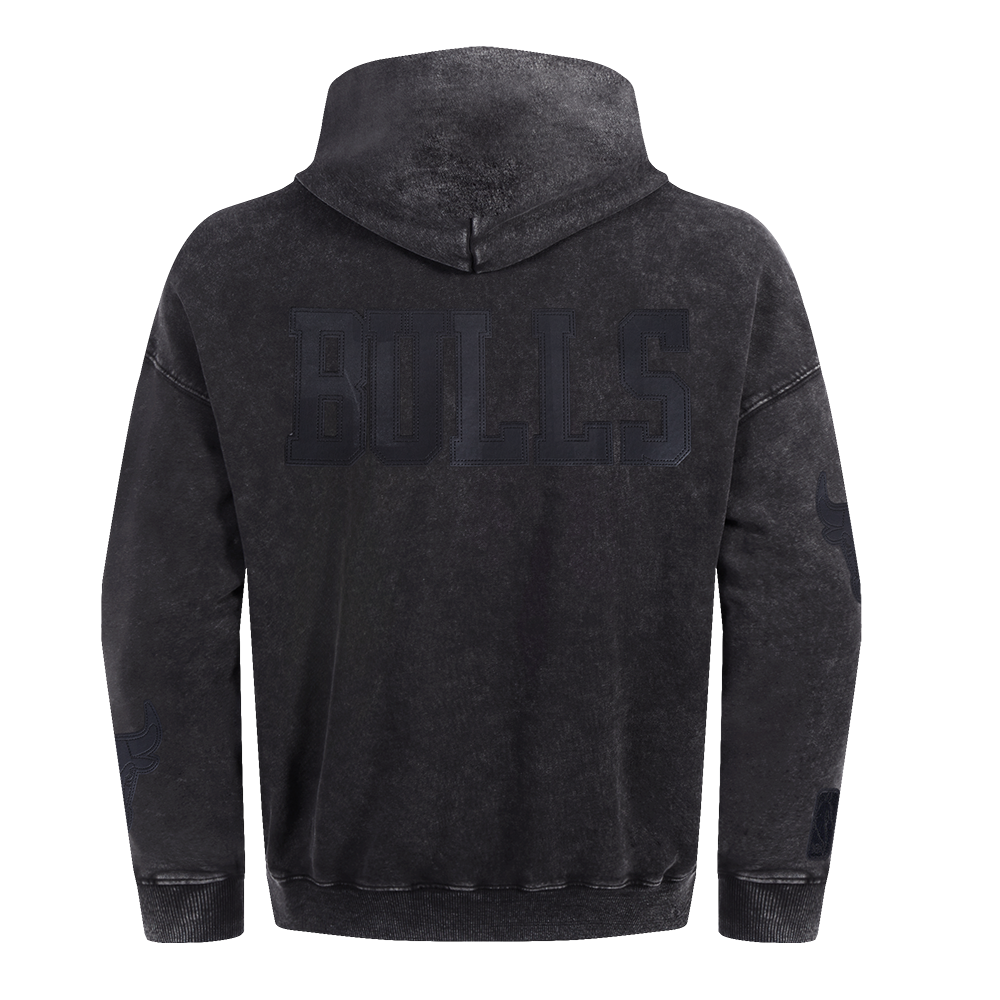 NBA CHICAGO BULLS WASHED VANGUARD MEN'S PULLOVER HOODIE (WASHED BLACK)