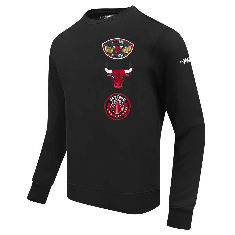 NBA CHICAGO BULLS BORN FOR SPORT CHANDAIL À COL ROND EN MOLLETON POUR HOMME (NOIR)