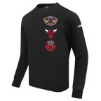 NBA CHICAGO BULLS BORN FOR SPORT CHANDAIL À COL ROND EN MOLLETON POUR HOMME (NOIR)