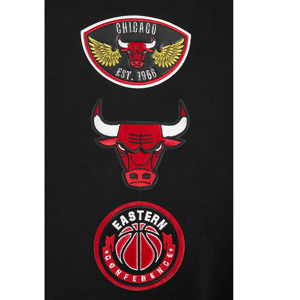 NBA CHICAGO BULLS BORN FOR SPORT CHANDAIL À COL ROND EN MOLLETON POUR HOMME (NOIR)