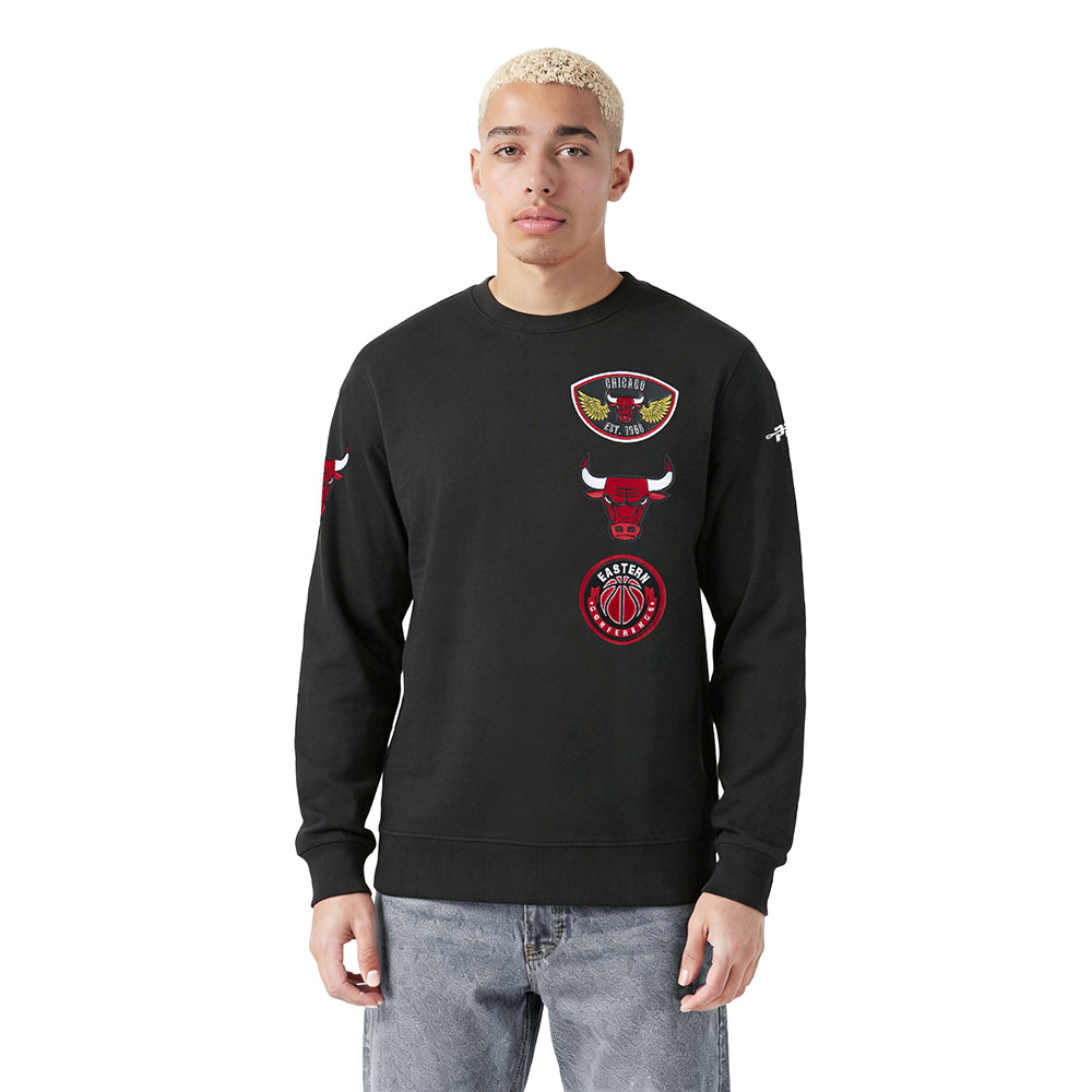 NBA CHICAGO BULLS BORN FOR SPORT CHANDAIL À COL ROND EN MOLLETON POUR HOMME (NOIR)