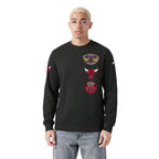 NBA CHICAGO BULLS BORN FOR SPORT CHANDAIL À COL ROND EN MOLLETON POUR HOMME (NOIR)