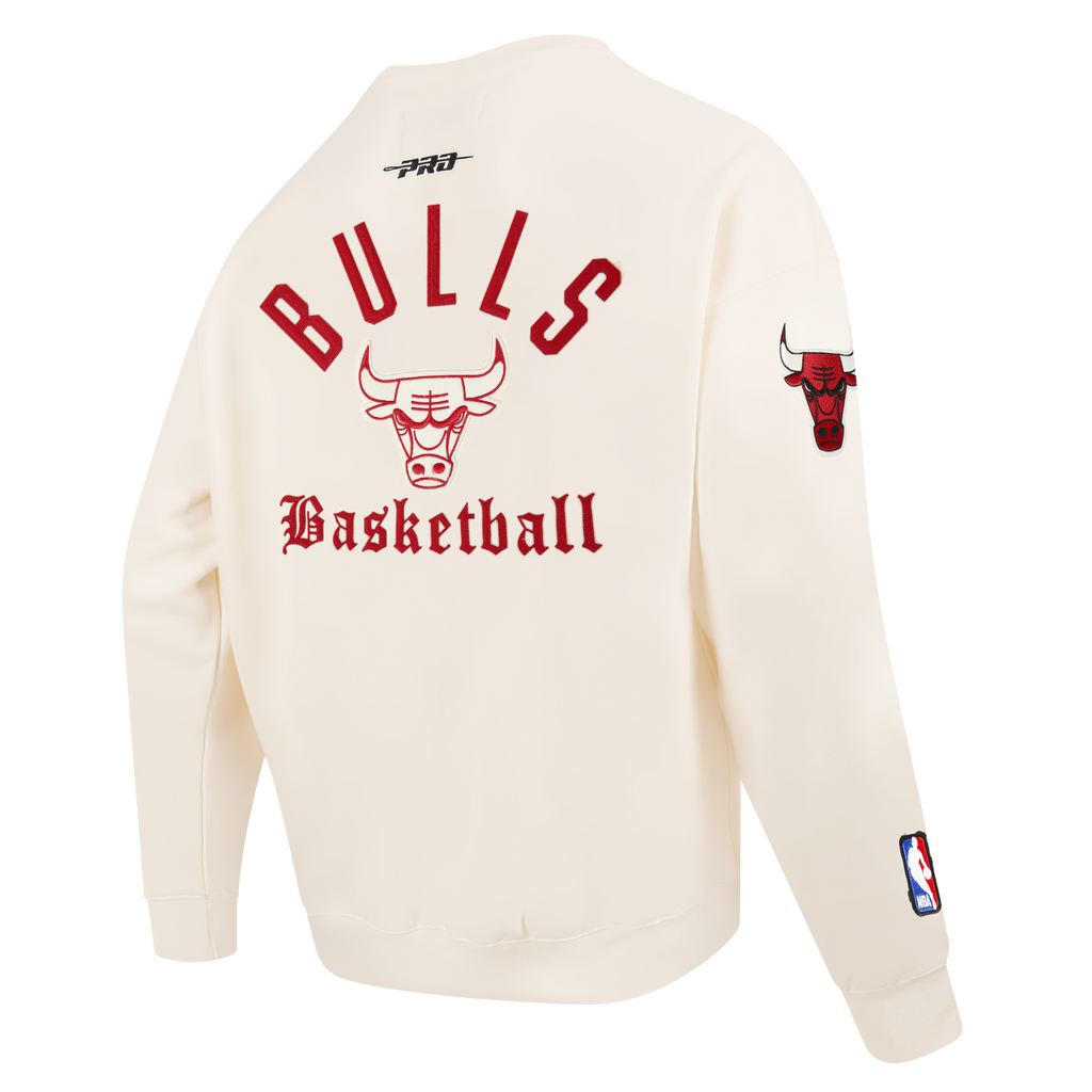 NBA CHICAGO BULLS MODERN ORIGINALS MEN'S FLC CREWNECK (EGGSHELL)