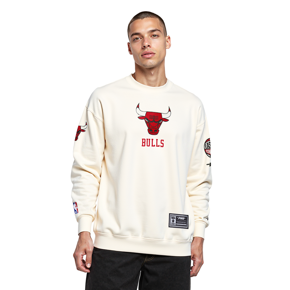 NBA CHICAGO BULLS MODERN ORIGINALS MEN'S FLC CREWNECK (EGGSHELL)