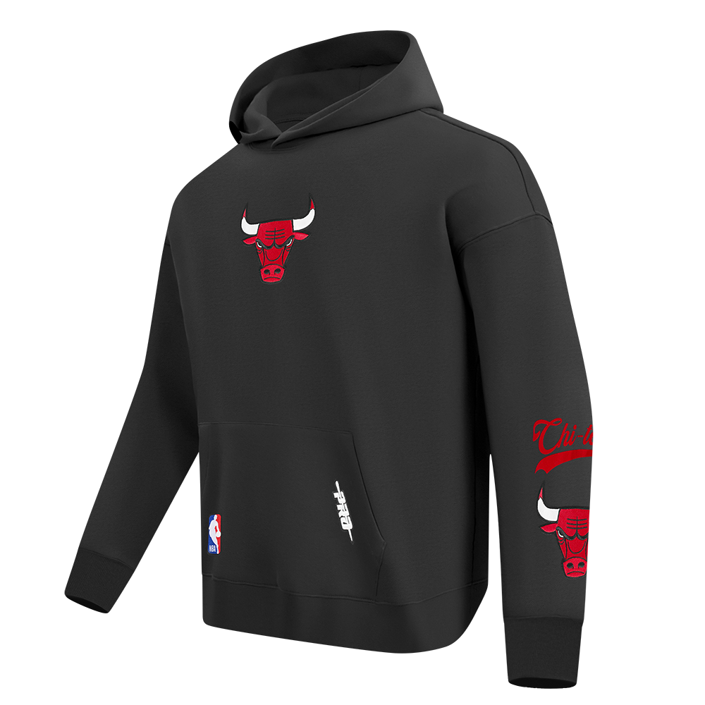 NBA CHICAGO BULLS LIVING LARGE MEN'S DROP SHOULDER FLC PO HOODIE (BLACK)