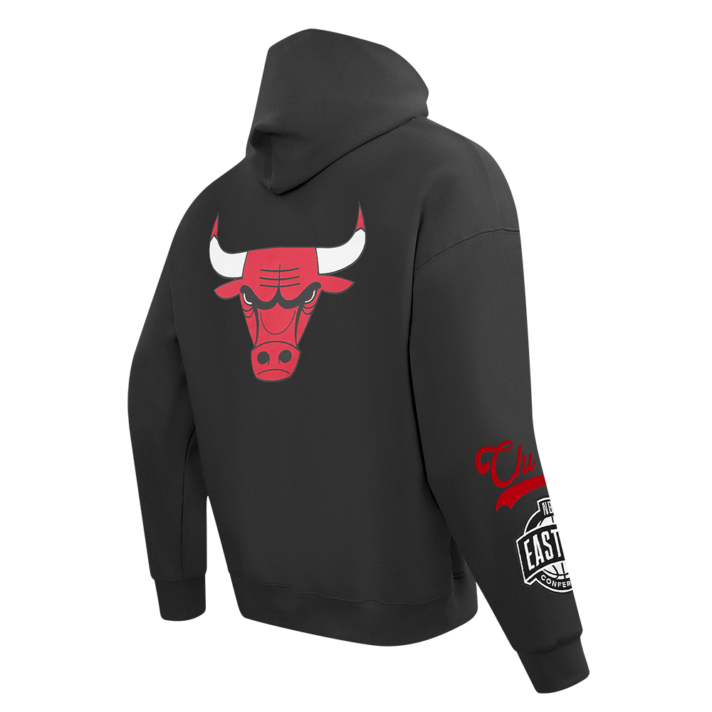 NBA CHICAGO BULLS LIVING LARGE MEN'S DROP SHOULDER FLC PO HOODIE (BLACK)