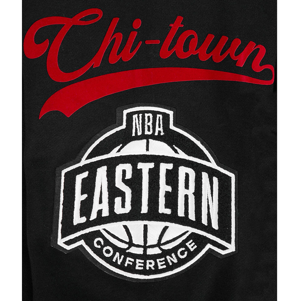 NBA CHICAGO BULLS LIVING LARGE MEN'S DROP SHOULDER FLC PO HOODIE (BLACK)