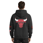 NBA CHICAGO BULLS LIVING LARGE MEN'S DROP SHOULDER FLC PO HOODIE (BLACK)