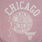 NBA CHICAGO BULLS STREET TEAM CHANDAIL À COL ROND À ÉPAULES TOMBANTES EN MOLLETON FRANÇAIS LAVÉ À L'ENZYME POUR HOMME (MAUVE DÉLAVÉ)